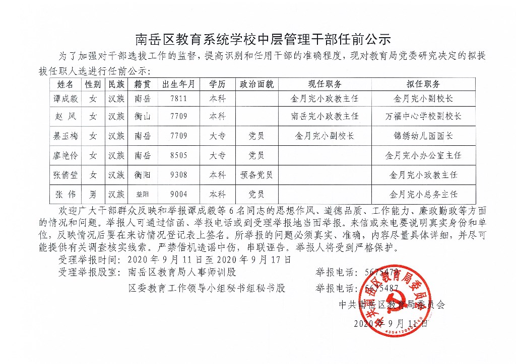 南岳區(qū)小學人事任命揭曉，塑造未來教育新篇章的領導者